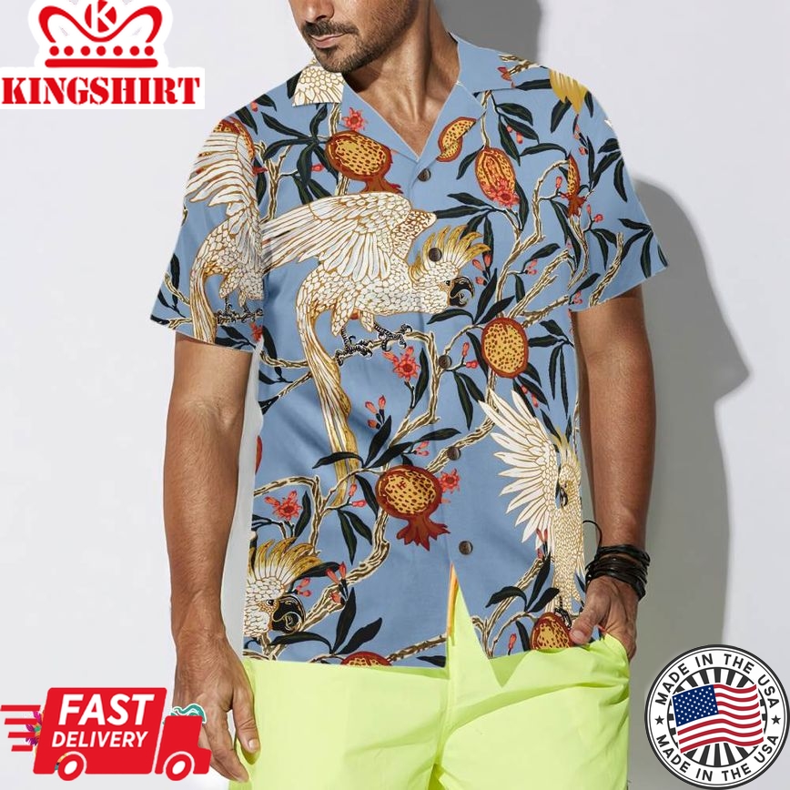 Pomegranates And Cookatoo Shirt For Men Hawaiian Shirt