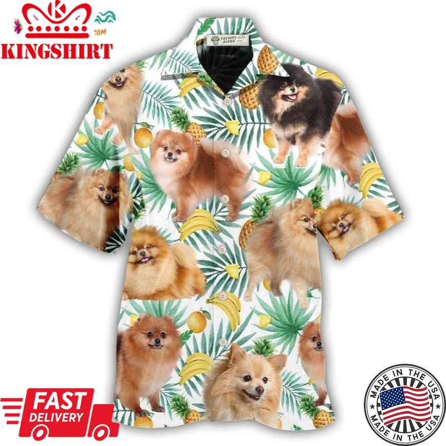 Pomeranian Dog Banana Tropical Style Hawaiian Shirt