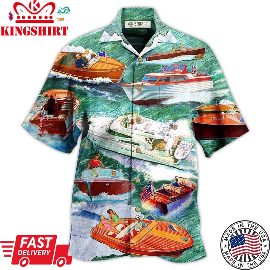 Pontoon Love It Waves Hawaiian Shirt