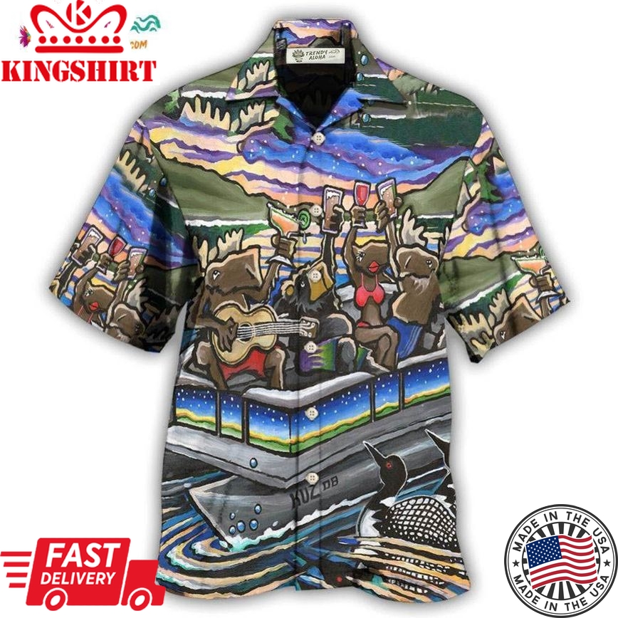 Pontoon Summer Vibes Party Hawaiian Shirt