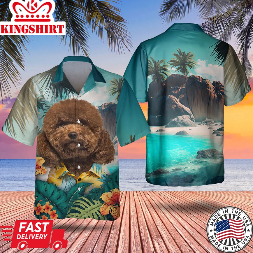 Poodle 3D Tropical Trendy Hawaiian Shirt, Dog Trendy Hawaiian Shirt, Summer Gift For Men And Women