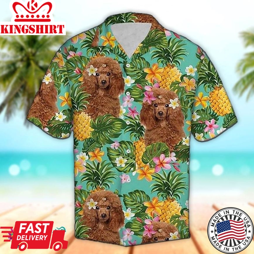 Poodle Hawaiian Shirt Poodle Pineapple Hawaiian Aloha Beach Shirt