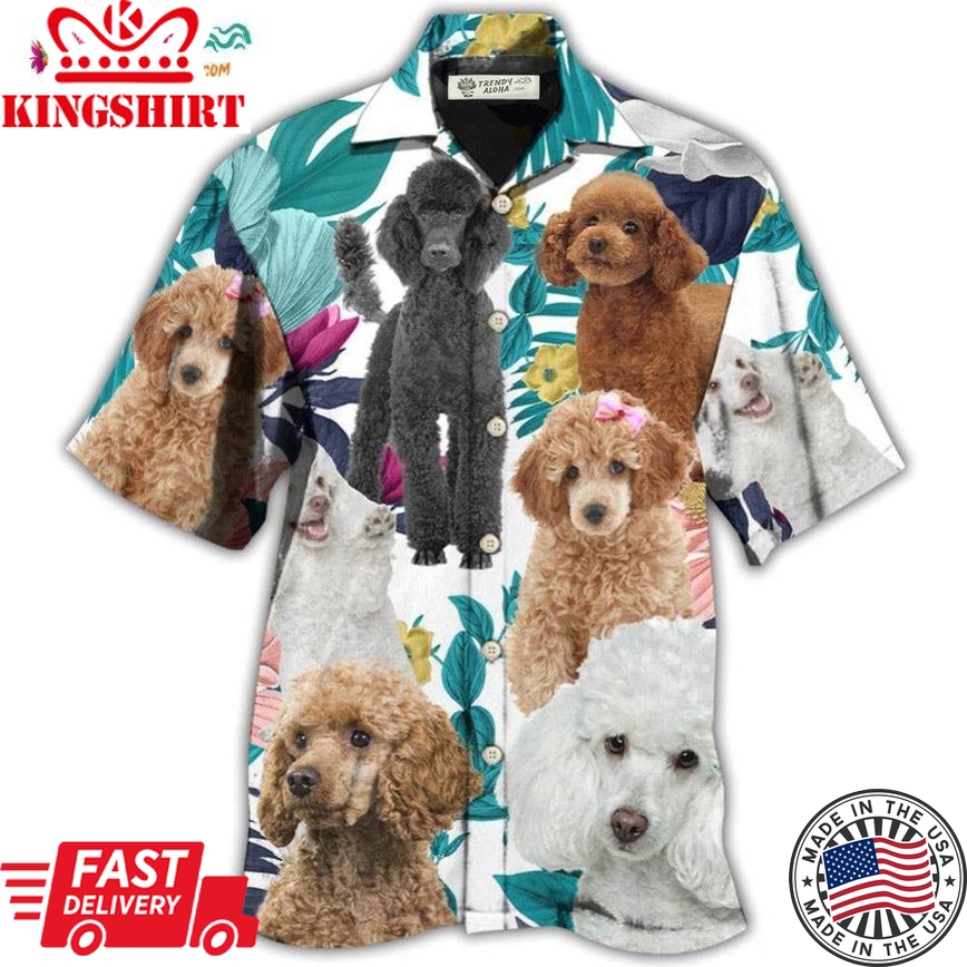 Poodle Lovely Tropical Leaf Hawaiian Shirt