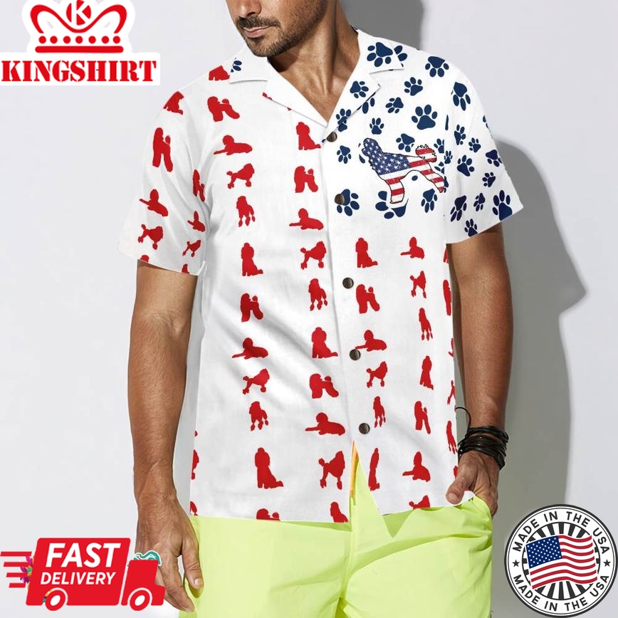 Poodles American Flag Hawaiian Shirt