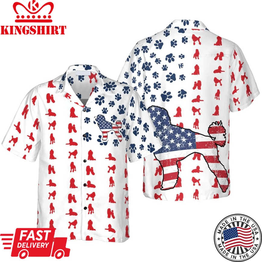 Poodles American Flag Trendy Hawaiian Shirt For Men Women, Gift For Dog Lovers, 4Th Of July Party, Independence Day