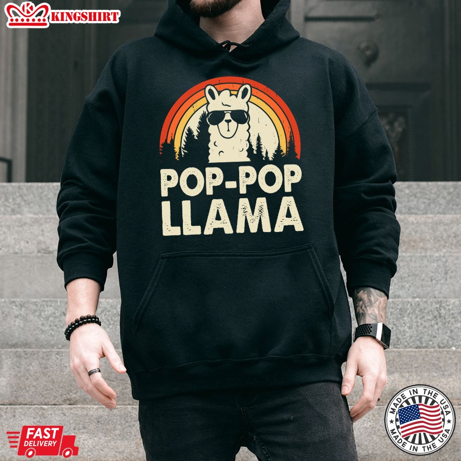 Pop-pop Llama Vintage Grandpa Father's Day Hoodie