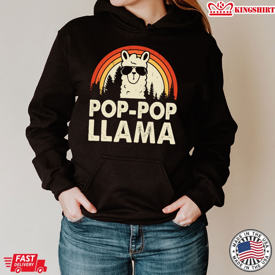 Pop-pop Llama Vintage Grandpa Father's Day Hoodie