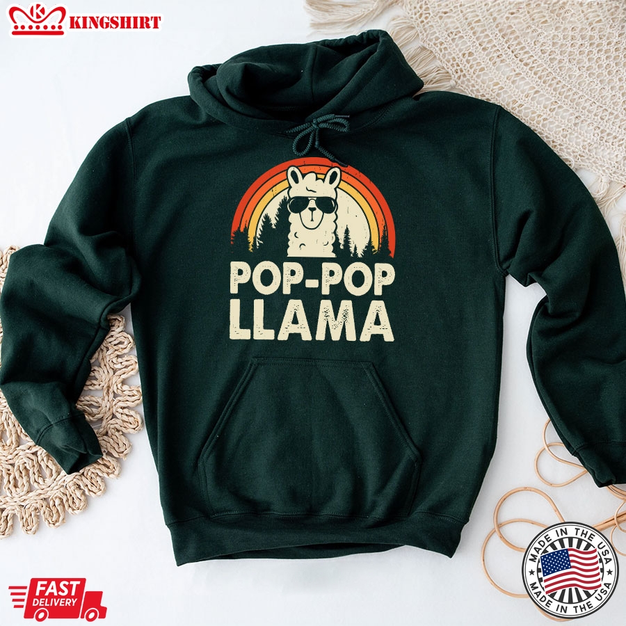 Pop-pop Llama Vintage Grandpa Father's Day Hoodie