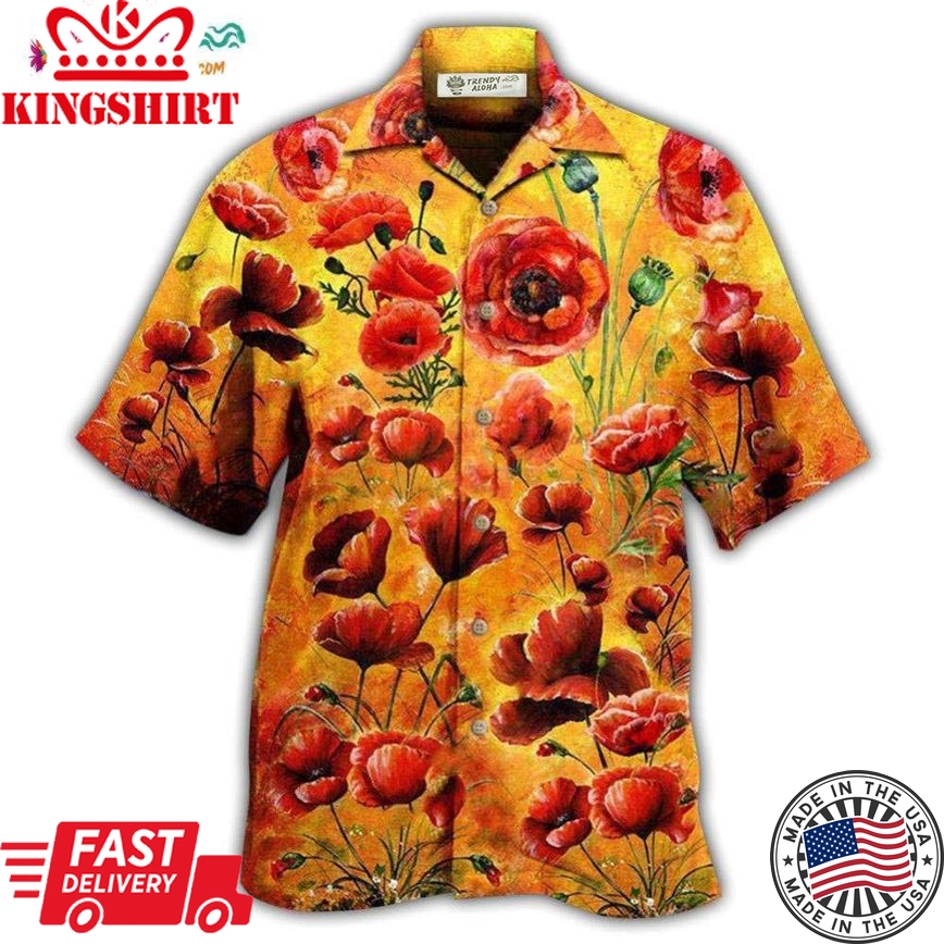 Poppy Flowers Lest We Forget Hawaiian Shirt