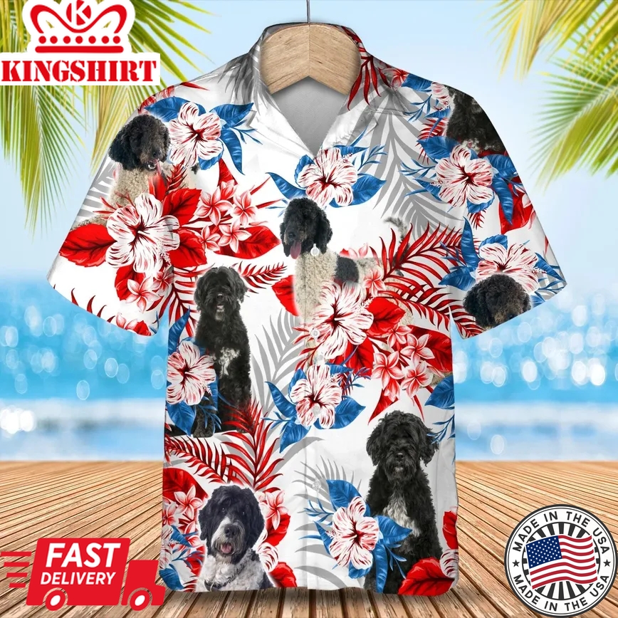 Portuguese Water Dog Trendy Hawaiian Shirt Summer Aloha Shirt, Trendy Hawaiian Shirt For Men And Women