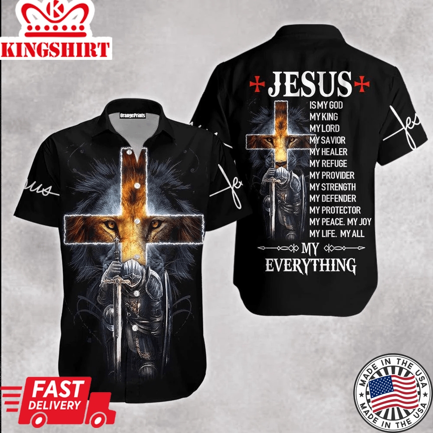 Premium Christian Jesus Is My Everything Lion Trendy Hawaiian Shirt For