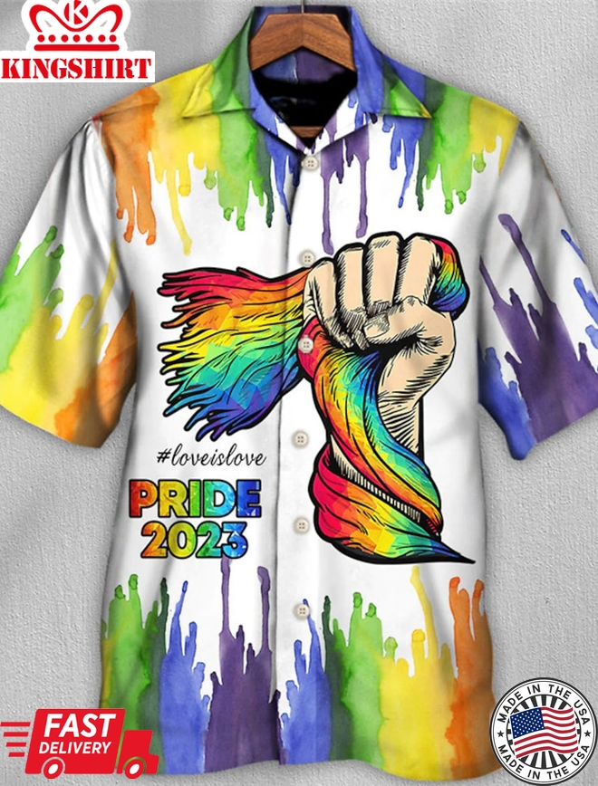 Pride 2023 Men's Shirt, Lgbt Trendy Hawaiian Shirt, Summer Shirt