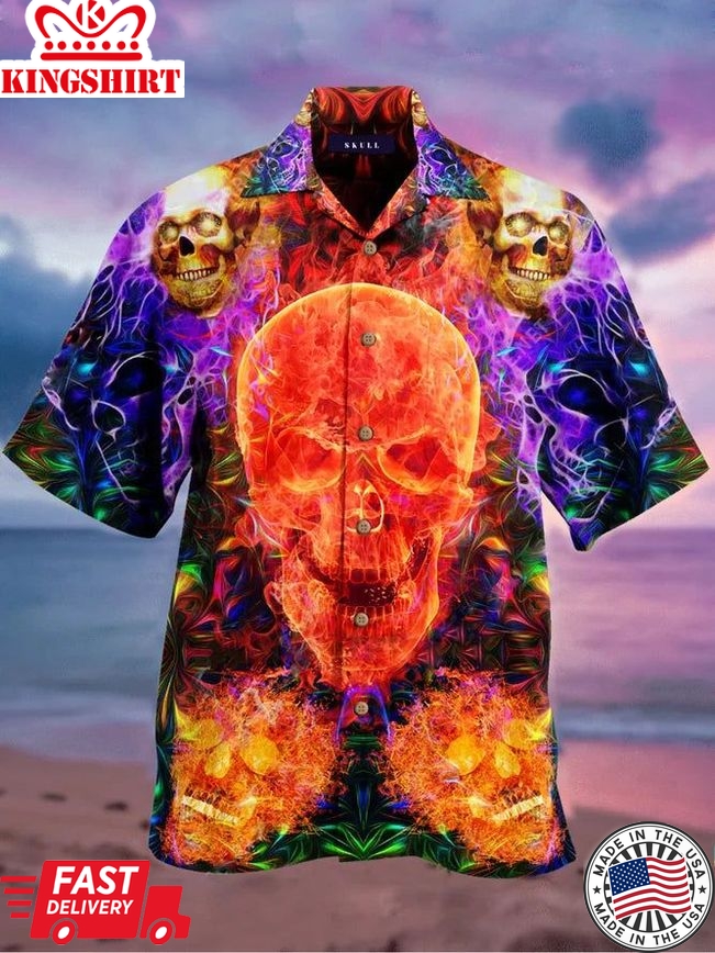 Printed Skull Cotton-Blend Shirt