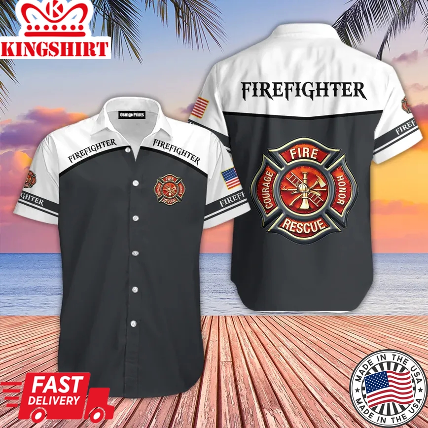 Proud Firefighter Trendy Hawaiian Shirt For