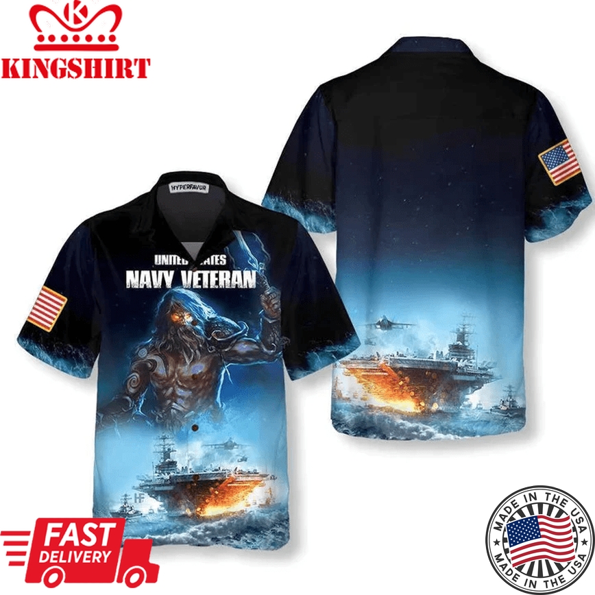 Proud Navy Veteran Gift For American Army Trendy Hawaiian Shirt