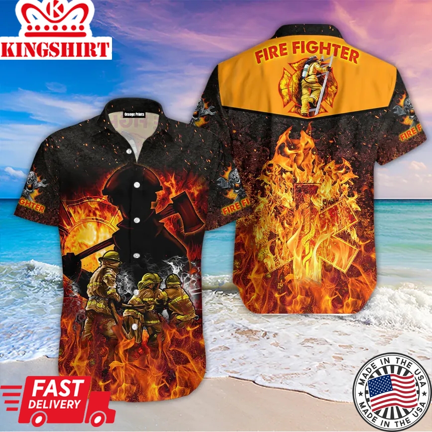 Proud Of Firefighter Aloha Trendy Hawaiian Shirt For