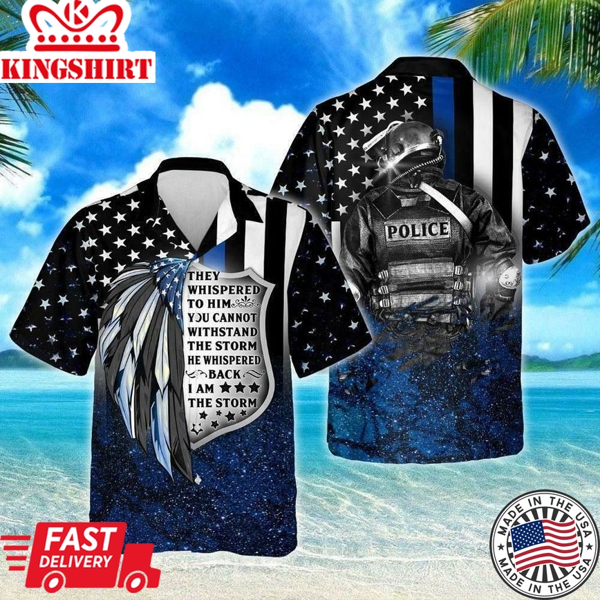 Proud Of Thin Blue Police Hawaiian 3D Trendy Hawaiian Shirt