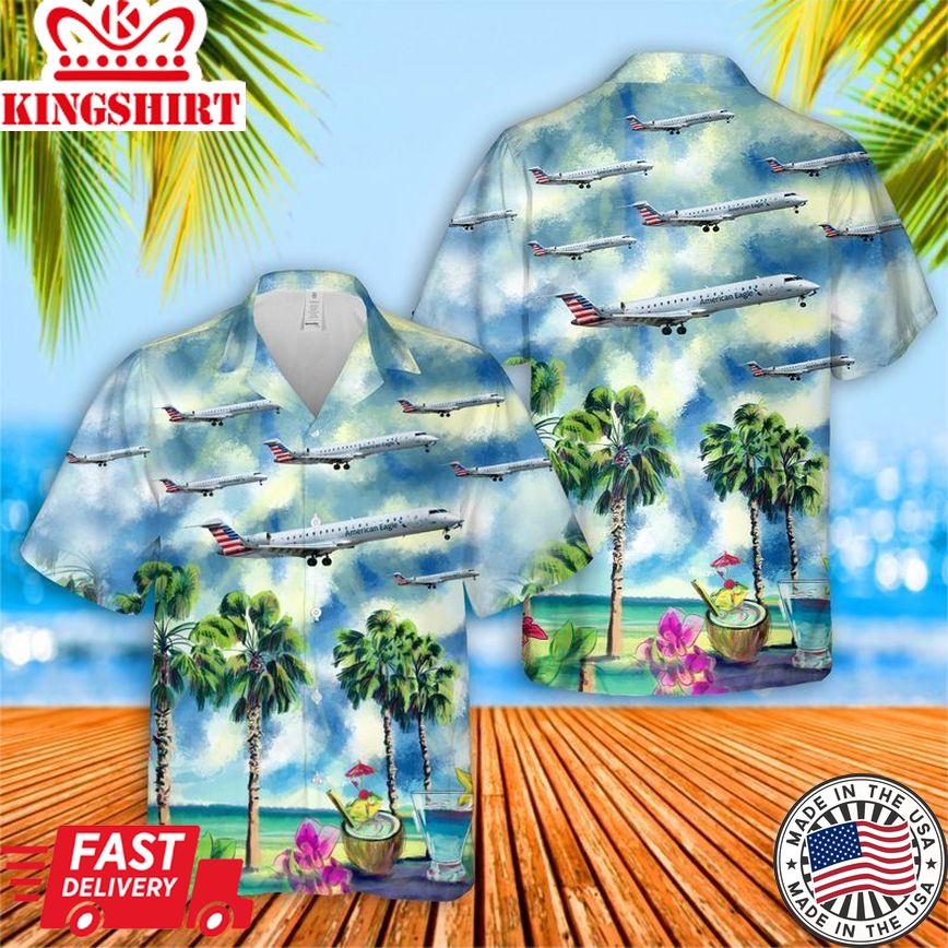 Psa Airlines Bombardier Crj-701Er Trendy Hawaiian Shirt