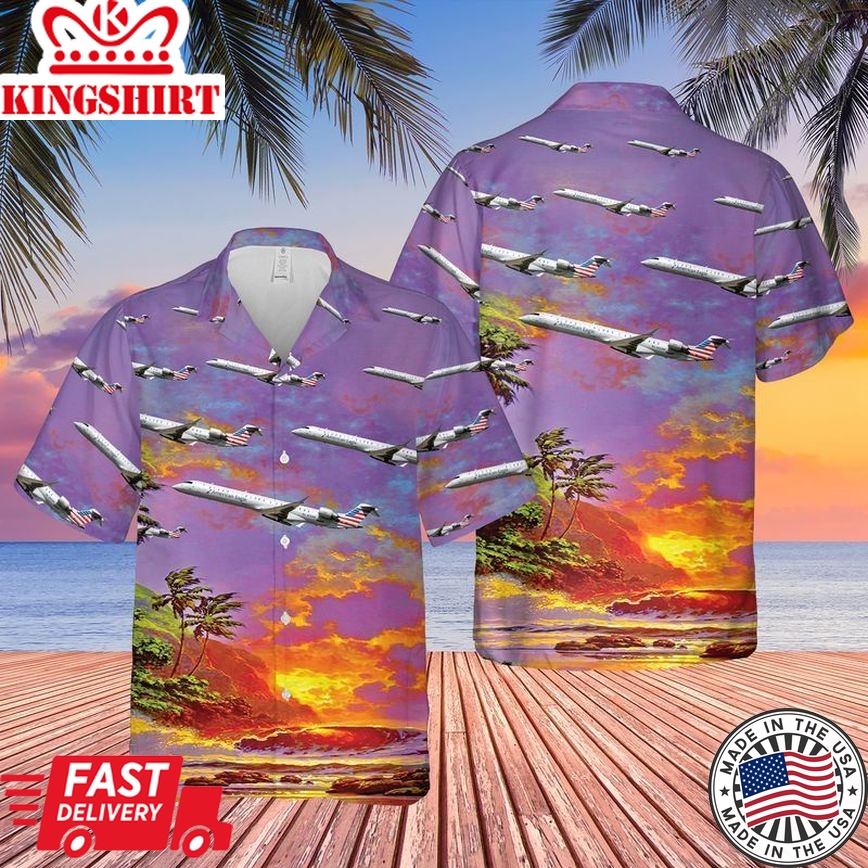 Psa Airlines Bombardier Crj-900Lr Trendy Hawaiian Shirt