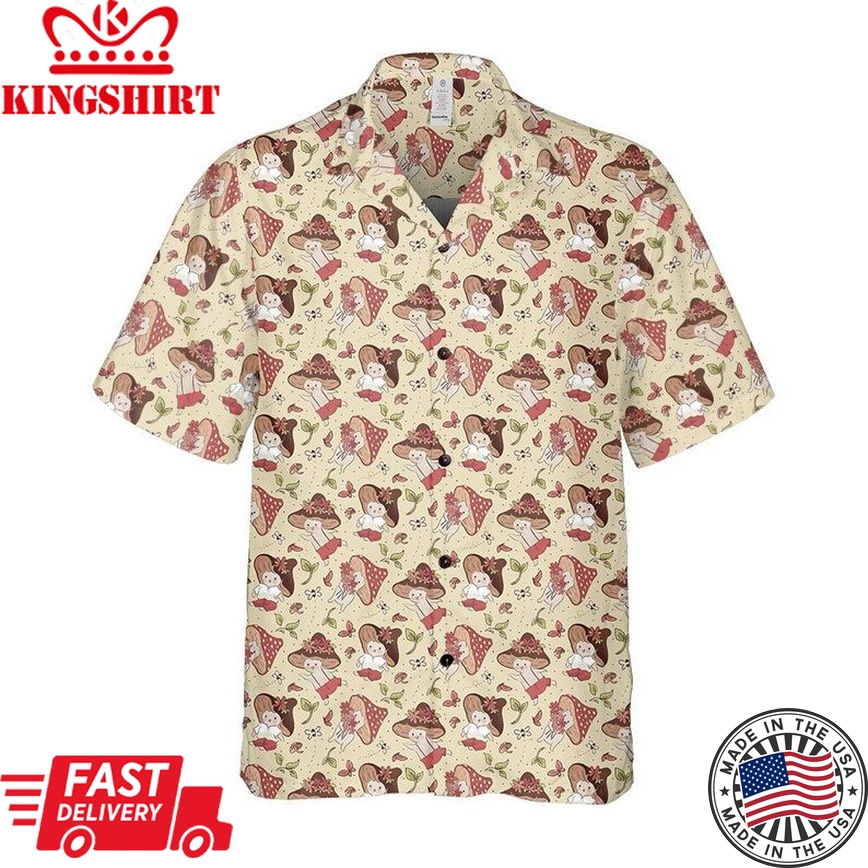 Psychedelic Mushrooms, Mushroom Pattern Shirt, Cute Mushroom Shirt