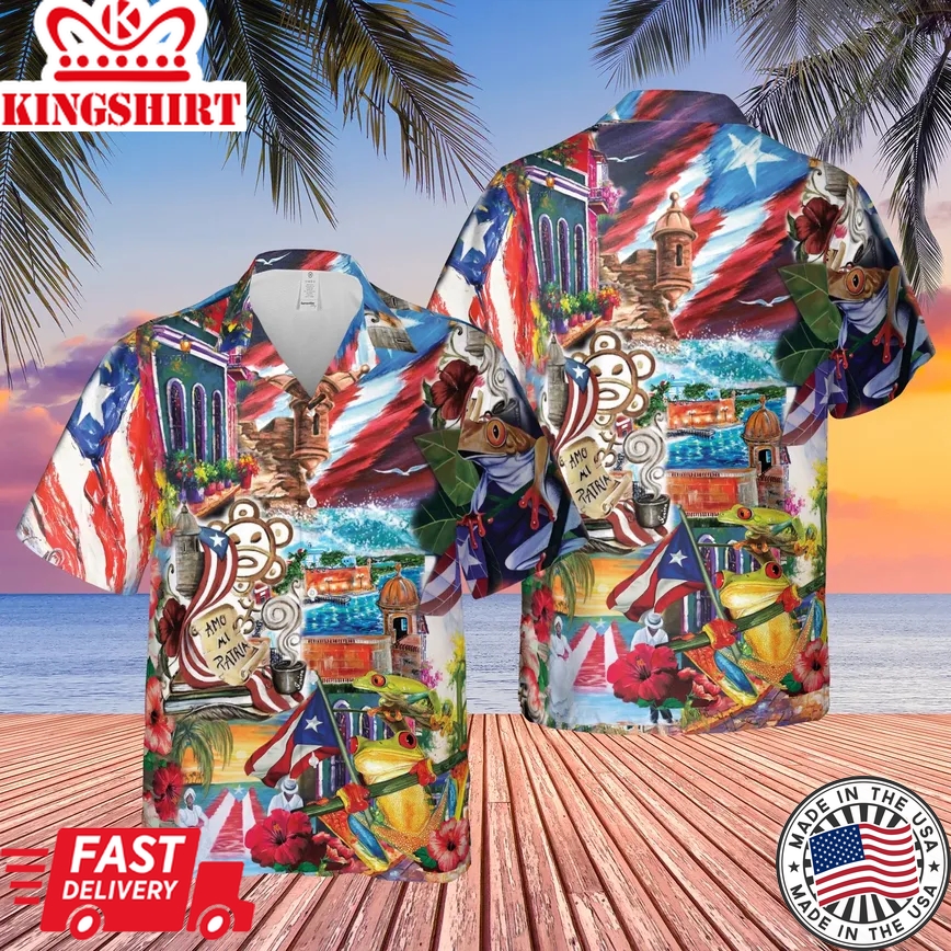 Puerto Rico Aesthetic Trendy Hawaiian Shirt Aloha Shirt