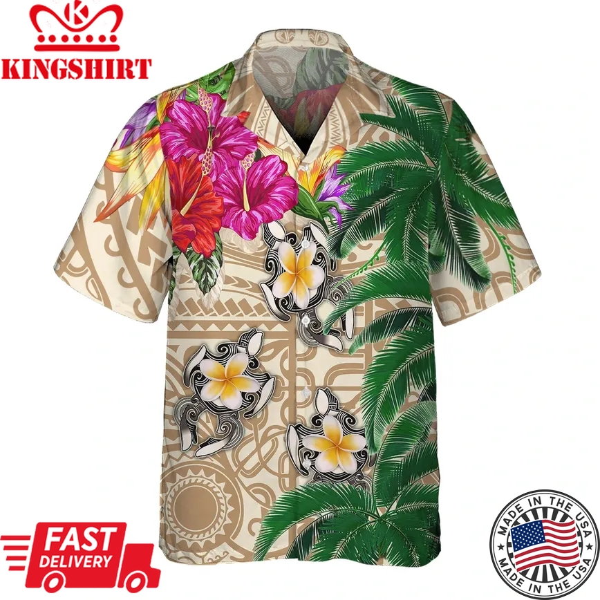 Puerto Rico Turtle 3D Hawaiian Men's, Gift For Turtle Lovers