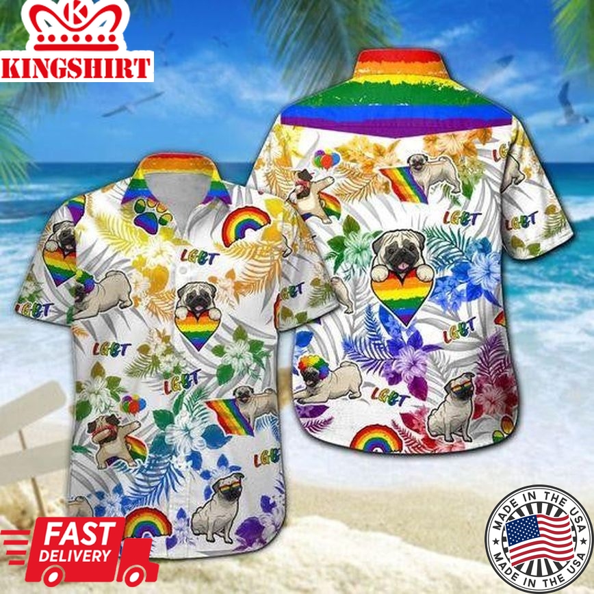 Pug Lgbt Aloha Hawaiian Shirt | For Men & For Women |