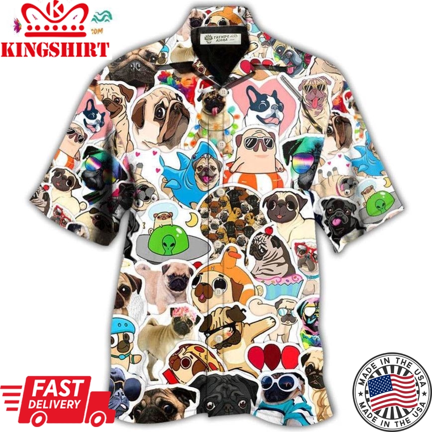 Pug So Funny Pug Style Hawaiian Shirt