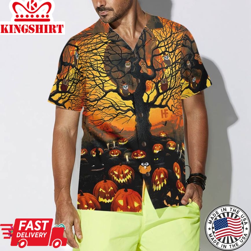 Pumpkin Night Hawaiian Shirt