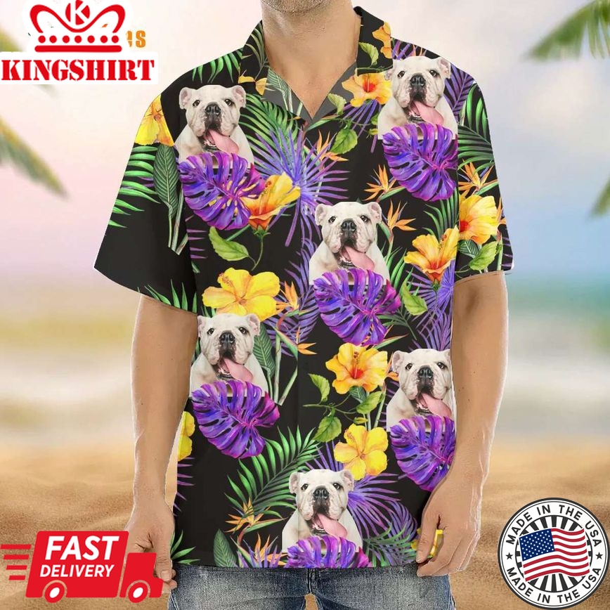 Purple Palm Leaves Trendy Hawaiian Shirt, Dog Trendy Hawaiian Shirt Perfect Gifts For Your Loved Ones