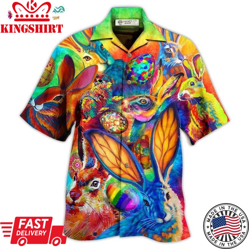 Rabbit Colorful Hawaiian Shirt