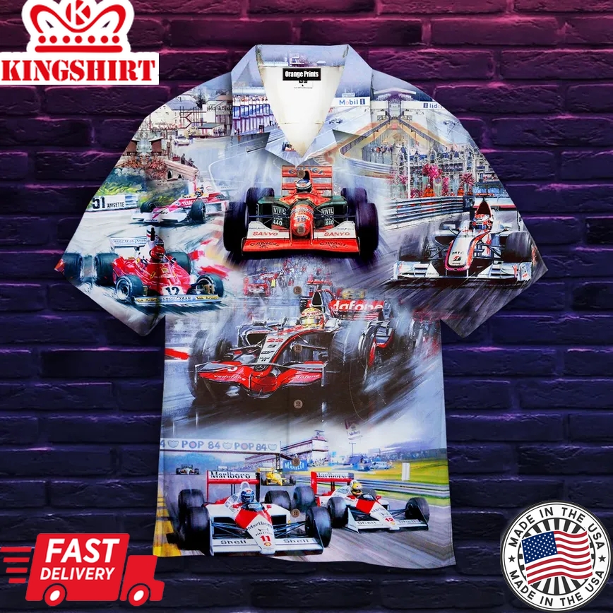 Racing Car Trendy Hawaiian Shirt For