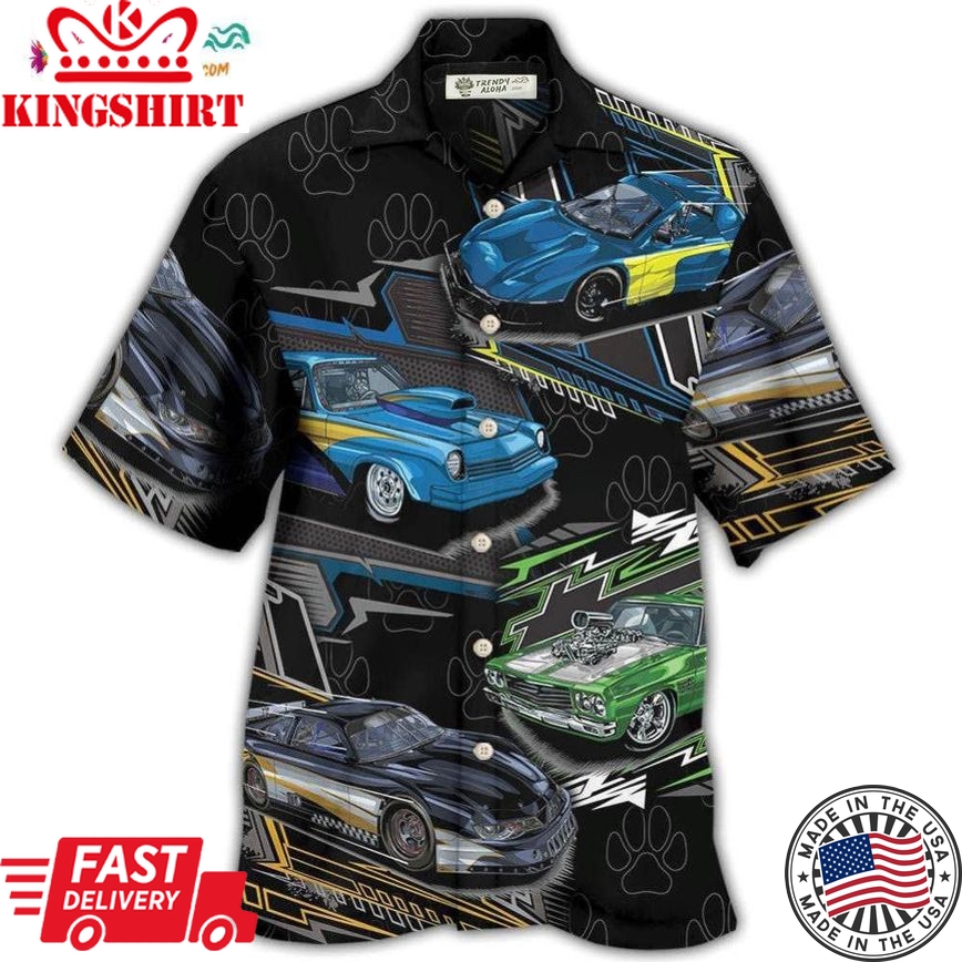 Racing Dog I Like Dog And Drag Racing Hawaiian Shirt