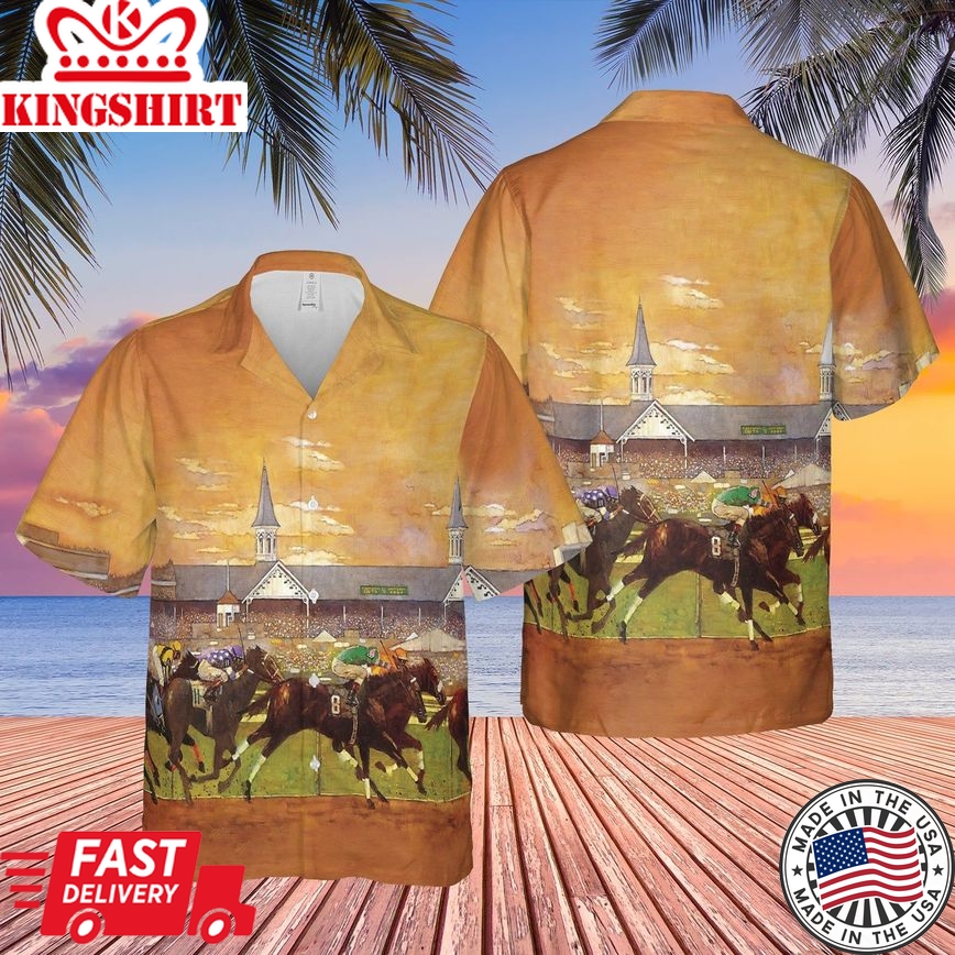 Racing Reflections: Kentucky Derby Memories Hawaiian Shirt