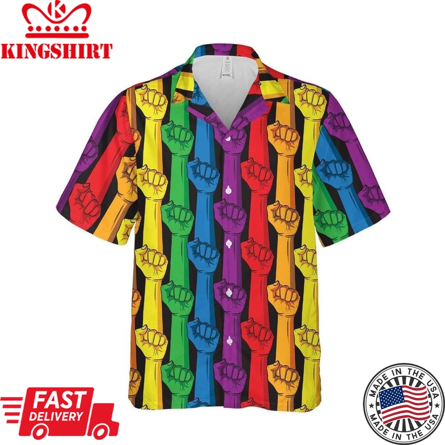 Rainbow Color Lgbt Aloha Hawaiian Shirts For Men & For Women |