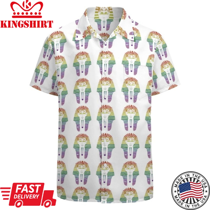 Rainbow Gay Lgbt Pride Month Egyptian Pharaoh Hawaiian Vintage Shirt