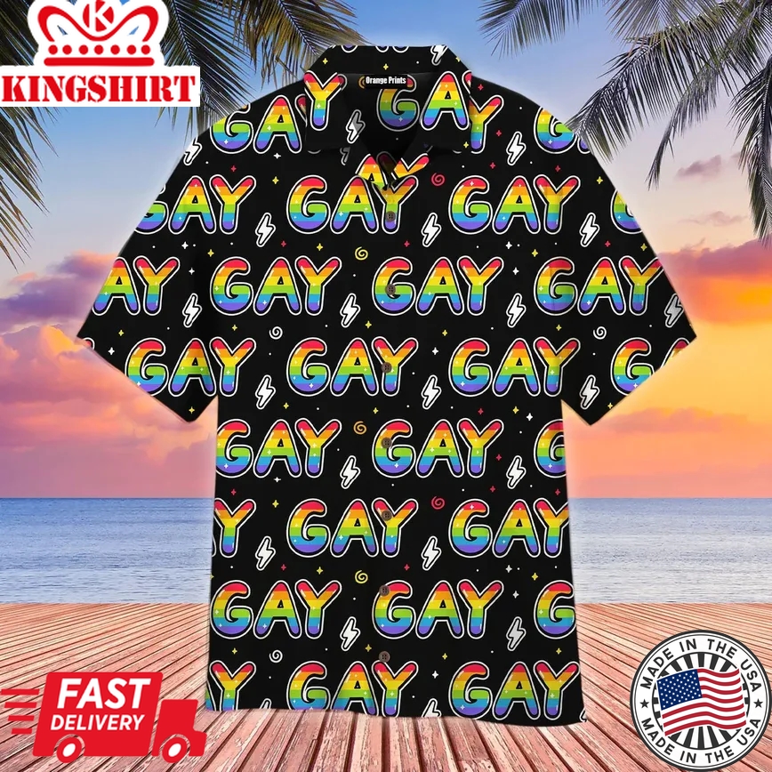 Rainbow Gay Pride Lgbt Trendy Hawaiian Shirt, Lgbt Shirt, Lesbian Shirt, Gay Shirt