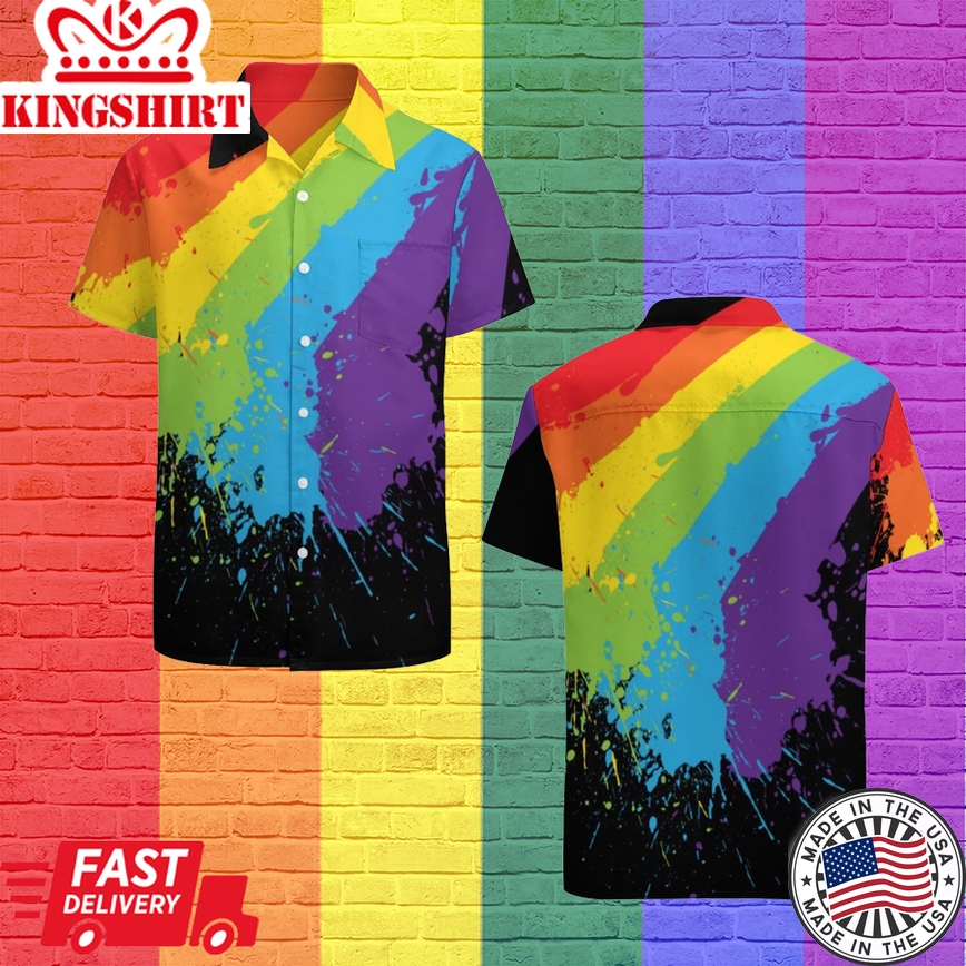 Rainbow Gaymer Lgbt Pride Hawaiian Vintage Shirt Mens