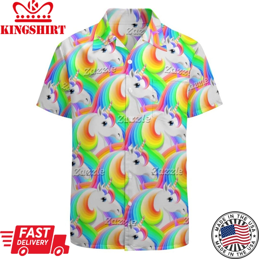 Rainbow Lgbt Princess Unicorn Hawaiian Vintage Shirt Mens