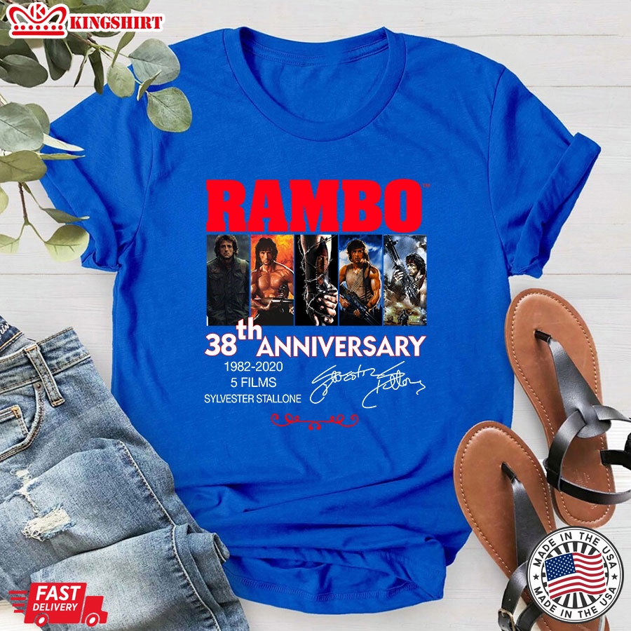 Rambo 38th Anniversary 1982-2020 Sylvester Stallone T-Shirt