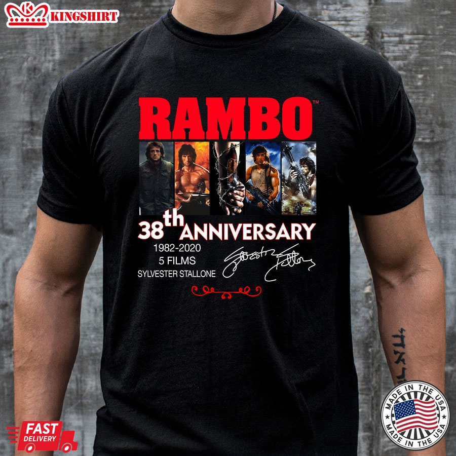 Rambo 38th Anniversary 1982-2020 Sylvester Stallone T-Shirt