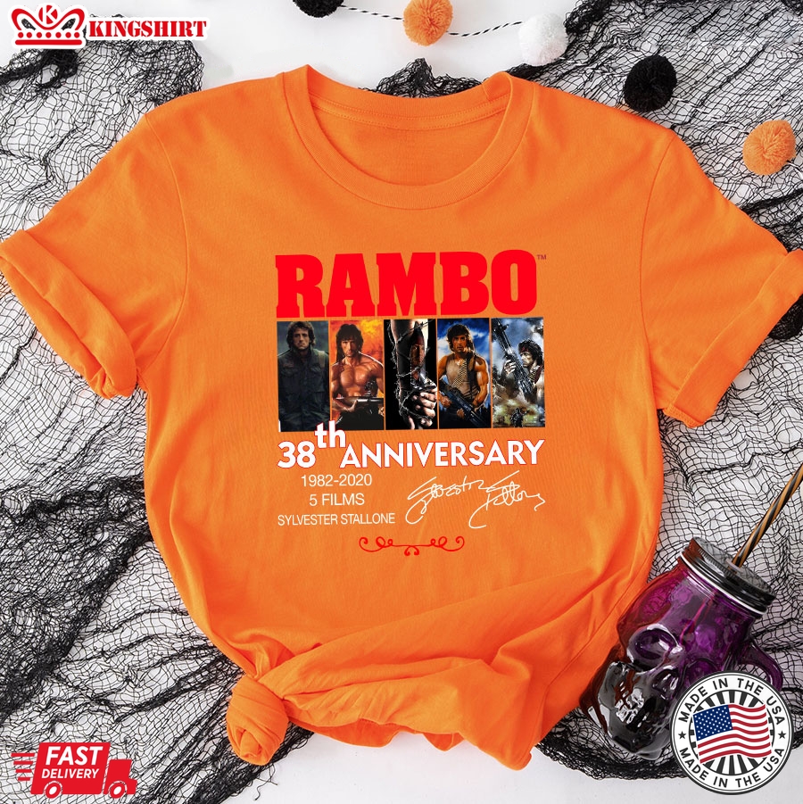 Rambo 38th Anniversary 1982-2020 Sylvester Stallone T-Shirt