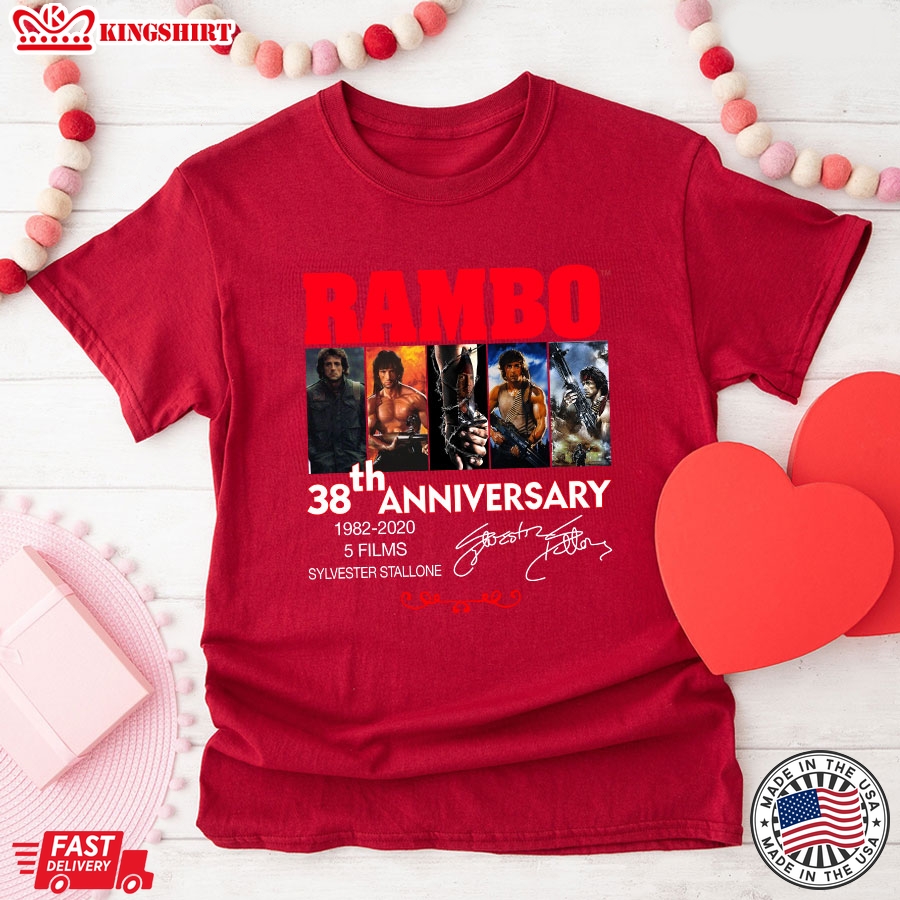 Rambo 38th Anniversary 1982-2020 Sylvester Stallone T-Shirt