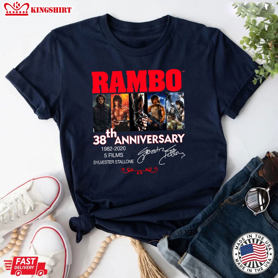 Rambo 38th Anniversary 1982-2020 Sylvester Stallone T-Shirt