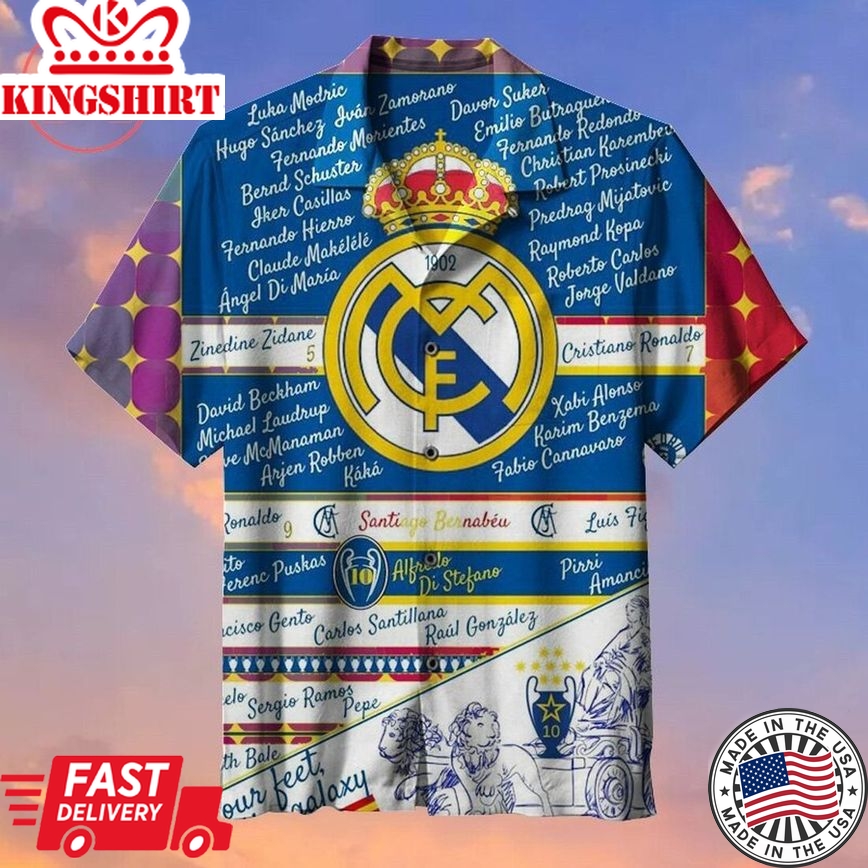 Real Madrid Fans Commemorative Trendy Hawaiian Shirt Aloha Shirt