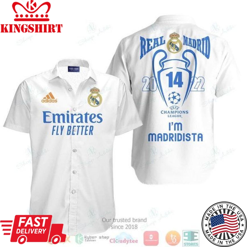 Real Madrid Im A Madridista White Trendy Hawaiian Shirt Aloha Shirt