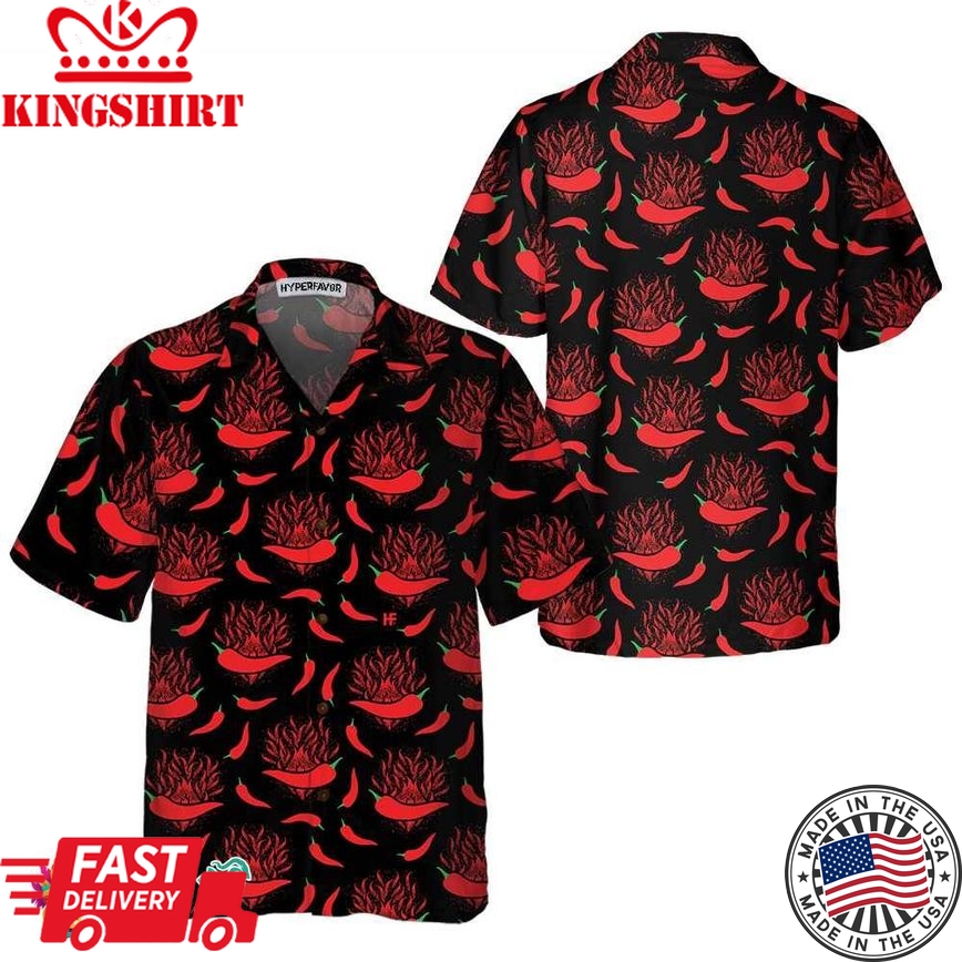 Red Hot Chilli Pepper Hawaiian Shirt, Funny Red Pepper Shirt For Men, Red Hot Chilli Shirt