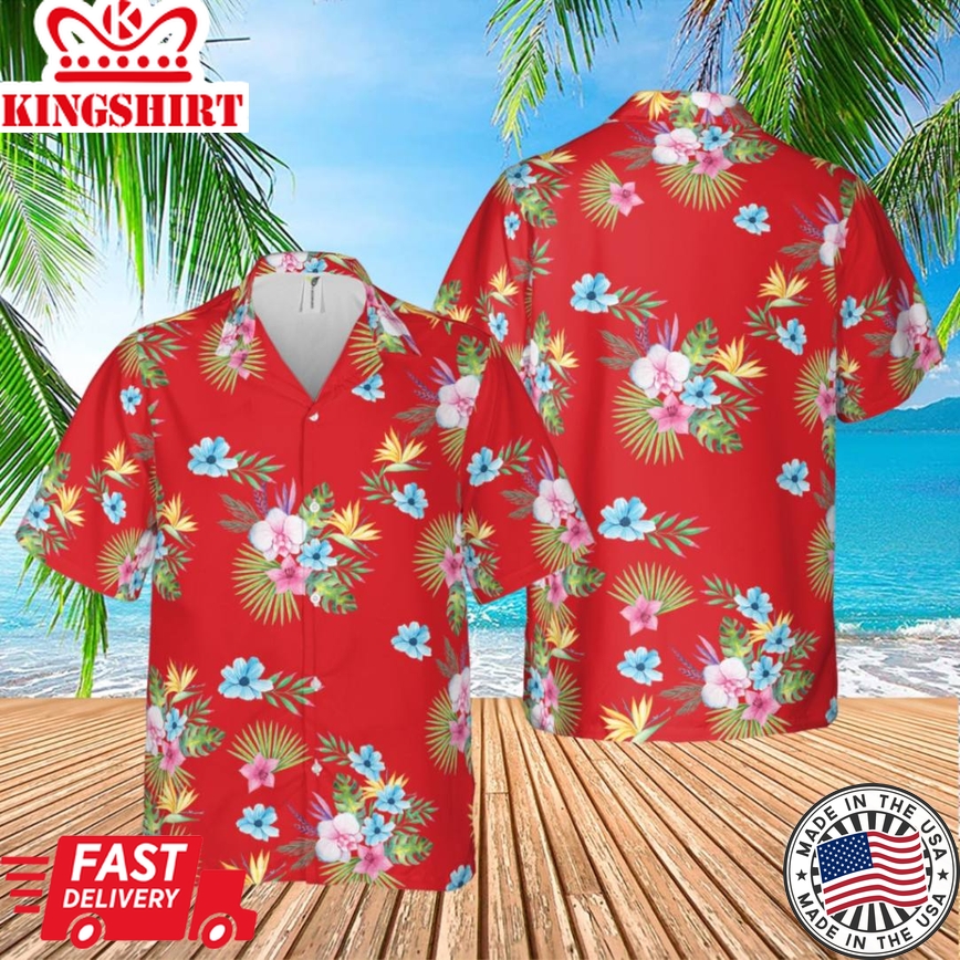 Red Vintage Trendy Hawaiian Shirt, Gift For Dad