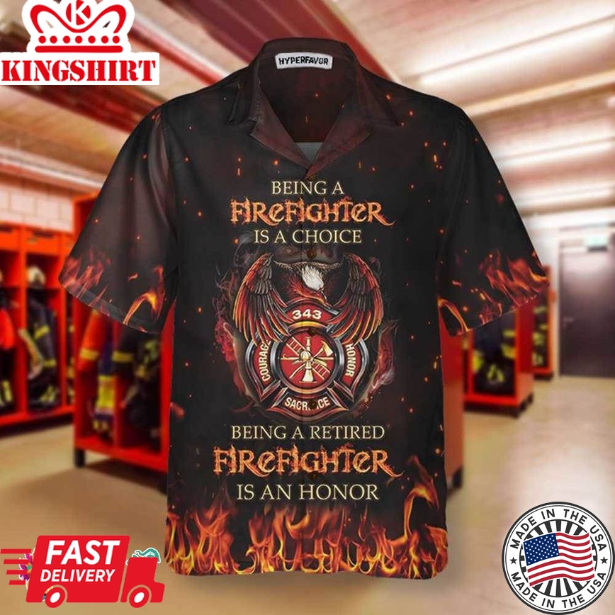 Retired Firefighter Hawaiian Shirt, Honor Fireman Shirt For Men, Best Gift For Firefighters