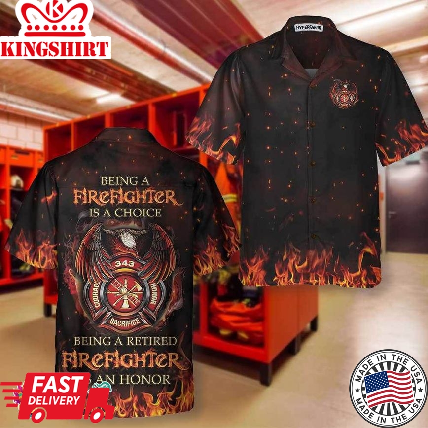 Retired Firefighter Hawaiian Shirt, Unique Retirement Gift For Firefighter